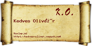 Kedves Olivér névjegykártya