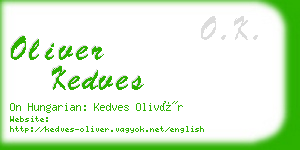 oliver kedves business card